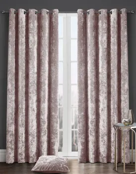 Premium Crushed Velvet Curtains – Fully Lined Pair 4 Colours